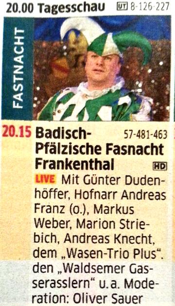 Fernsehfasnacht Programmheft